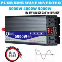 Pure Sine Wave Inverter Car Voltage Transformer 2000W 3000W 4000W 5000W Solar Power DC 12V 24V To AC 220V 110V Converter
