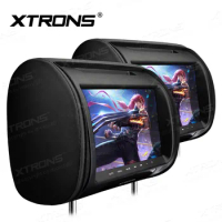 2x9" Leather Material Touch Buttons Design Headrest Car DVD Car Headrest DVD Headrest Car Monitor DVD with Built-in HDMI Port