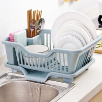 碗筷瀝水藍窄小型廚房水槽邊置物架小尺寸濾水置碗架放碗碟收納盒