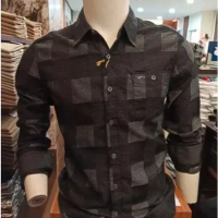 Kemeja Pria Kotak Cardinal Jeans Original Lengan Panjang