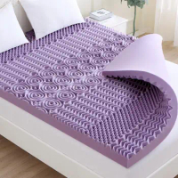 3 Inch 7-Zone Queen Mattress Topper,Egg Crate Foam Mattress Topper Queen Size for Back Pain, Lavender Cooling Gel Infused Mattre