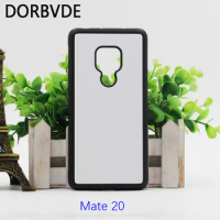 2D Sublimation Blank TPU+PC rubber Case for Huawei Mate 20 pro mate 20 Lite with Aluminum Inserts 100pcs/lot