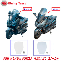 Motorcycle Accessories Windshield For HONDA Forza350 NSS350 Forza 350 NSS 350 Heightening Windscreen Wind Deflectors Transparent