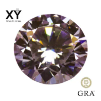 Moissanite Stone Light Puple Color Round Cut with GRA Report Lab Grown Gemstone Jewelry Making Materials Free Shipping
