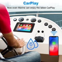 IPX6 Waterproof 8 Inch Marine Multimedia Player Boat Media MP3 Player with Wireless CarPlay/ Android Auto For ATV Car Boat Moto