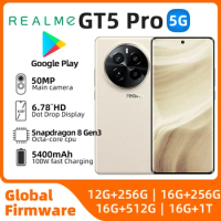 Realme GT5 Pro 5g SmartPhone Snapdragon8 gen3 6.78" 144HZ Screen 50MP+32MP Camera 5400mAh 100W Original Android Used Phone