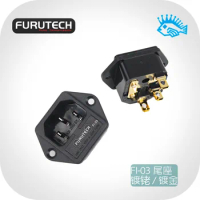2022 Brand New Original FURUTECH FI-03 AC Power Plug socket IEC320-1 C14 Male With Fuse Holder Gold Rhodium Plated 10A 250V 1PC