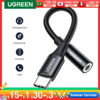 UGREEN USB Type C to 3.5 jack Earphone USB C Adapter USB C to 3.5 Aux Cable For Xiaomi Mi11 Oneplus 9 Pro HUAWEI Mate 20 P30 Pro