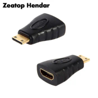 Mini HDMI to HDMI Connector HDMI Female to Mini HDMI Male Adapter (Type C V1.4; 3D) for HDTV DVD Projector Plug
