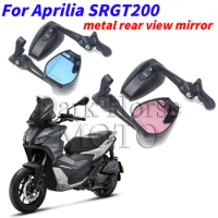 Rear View Mirrors Motorcycle Rearview Side Mirrors Black For Aprilia SRGT200 SR GT 200