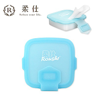 【Roaze 柔仕】專利矽膠抽取盒 + 乾濕兩用布巾(20片) - 艾莎藍
