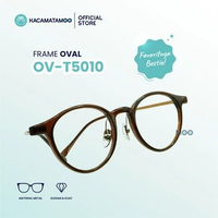 KACAMATAMOO Frame Kacamata Unisex Oval HAIO OV-T 5010 | Plastik Minimalis Bernosepad Simple Cocok Se