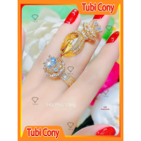 Nhẫn nữ N1200-326-hội phủ vàng sáng bóng phong cách sang trọng Đính CZ Tubi Cony