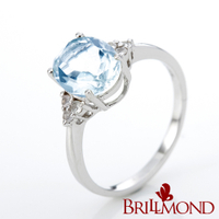 【BRILLMOND】 絢麗天然2克拉海水藍寶戒(天然寶石)