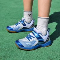 Light Weight Table Tennis Sneakers for Kids, Badminton Shoes for Boys and Girls, Anti Slip Tennis Shoes