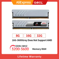 GeIL DDR4 Memory Ram 4000MHZ 3600MHZ 3200MHZ CL16 ddr4 8GB 16G 32G 1.35V Memoria for PC Desktop with Cooling Heatsink