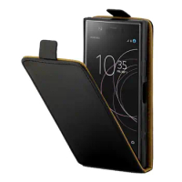 Magnetic Vertical Up Down Flip Leather Card Slot TPU Back Case Cover For SONY Xperia XZ1 compact / XZ1C