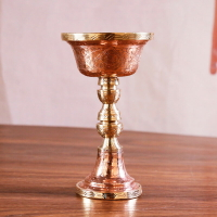尼泊爾純銅護法杯紫銅手工雕花護法杯室內供佛擺件民族用品