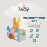 Little Friends Sensory Tissue Box/Mainan Anak Tempat Tisu/Bahan Kain Karakter