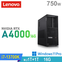 (商用)Lenovo P3 Tower 工作站(i7-13700K/16G/1TB HDD+1TB SSD/RTXA4000-16G/750W/W11P)