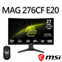 【滑鼠組】msi微星 MAG 276CF E20 27吋 曲面電競螢幕 (27 /1920x1080/16:9/200Hz/曲面)