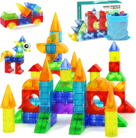 Magnetic Blocks66 PCS Translucent Building Toys for Toddlers 3+Multi Shape Magnet Building Blocks ST