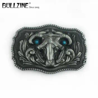 Bullzine fashion zinc alloy sheep head belt buckle pewter finish FP-03629 cowboy jeans gift luxurious belt buckle drop shipping