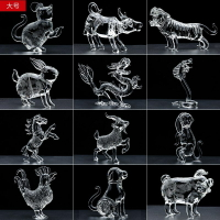 水晶十二12生肖鼠牛虎兔龍蛇馬羊猴雞狗豬屬相玻璃擺件工藝品