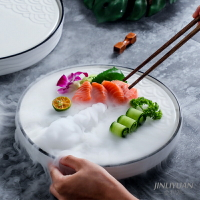 干冰盤刺身魚生冰盤海鮮拼盤冰盤刺身 日韓料理個性餐具 三文魚盤