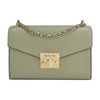 MK MICHAEL KORS ROSE荔枝紋鏈帶肩/斜背包-中/綠