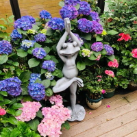 樹脂卡通瑜伽青蛙雕塑擺件創意動物戶外庭院 別墅 花園裝飾擺件