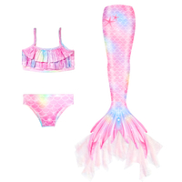 ชุดว่ายน้ำสาวนางเงือกชุดสามชิ้นหางนางเงือก Ariel Princess Swimming Cross-border Hot Sale