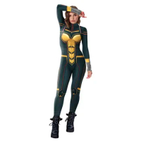Movie Ant-man Cosplay Costumes Jumpsuit The Wasp Women 3D Printed Halloween Fancy Ball Suit Romper