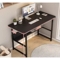 簡約現代辦公桌電腦桌(黑架黑色【雙層】)(尺寸:100*45CM)