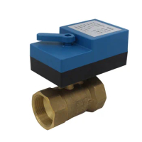DN15 DN20 DN25 DN32 DN40 DN50 Electric Motorized Brass Ball Valve AC 220V Two Way Three Way 3-Wire Two Control Actuator L type