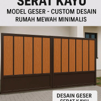 Pagar GRC Serat Kayu Model Geser – Custom Desain Rumah Mewah Minimalis besi