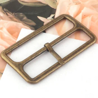 Atique Bronze Strap Buckle,2 inch Square Center Bar Buckles,Fasteners Belt Buckle,Bag Luggage Shoes Watch Straps buckle 4pcs