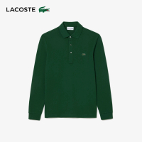 【LACOSTE】男裝-經典修身長袖Polo衫(深綠色)