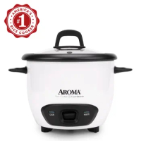 AROMA® 6-Cup (Cooked) / 1.5Qt. Rice &amp; Grain Cooker, White, New, ARC-743G