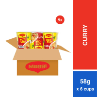 [Carton of 9] MAGGI Hot Cup Curry 58g x 6 Cups (Halal)