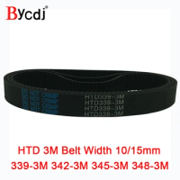 Arc HTD 3M Timing belt C=339 342 345 348 width 6-25mm Teeth113 114 115 116 HTD3M synchronous pulley 339-3M 342-3M 345-3M 348-3M