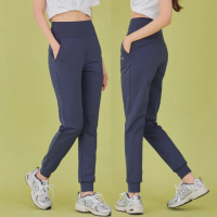 【STL】現貨 yoga 韓國瑜伽 PURE +5ccm Jogger 高腰 涼感 女 運動機能 束口褲 長褲(ModernBlue摩登灰藍)