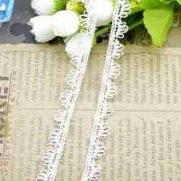 50Meters White Wave Lace Trim Ribbon Centipede Braided Lace Curved Edge DIY Wedding Dress Clothes Sewing Accessory Home Decor