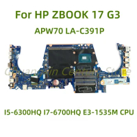 Suitable for HP ZBOOK 17 G3 laptop motherboard APW70 LA-C391P with I5-6300HQ I7-6700HQ E3-1535M CPU 100% Tested Full Work