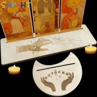 Hot sale 2/4pcs Wooden Tarot Card Stand for Witch Divination Tools Display Holder Altar