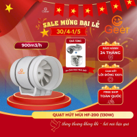 [GIÁ ĐỘC QUYỀN LIVE] Máy thông gió hút mùi Chính Hãng Công Suất Lớn GEER HF200 -130W Lực Hút Khỏe, t