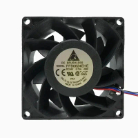 ใหม่  8CM 80MM 8038 12V 1.35A FFB0812EHE พัดลมระบายความร้อน PWM แบบลูกคู่ ควบคุมความเร็ว Delta