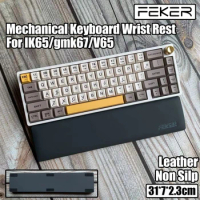 KeysLand FEKER Wrist Rest For 60% 65% Mechanical Keyboard IK65 Leather Non Slip Accessories Fit GMK67 Anne Pro2 V65 Pro