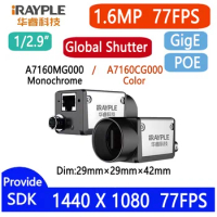 iRAYPLE 1.6MP 1/2.9‘’ SONY IM273 High Speed GigE/POE/USB3.0 Global Shutter Machine Vision Area Scan Camera Provide SDK Windows