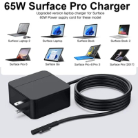 65W Charger fit for Microsoft Surface Pro 3 4 5 6 7 8 X,Surface Laptop 2 3 4,Surface Book 3,Surface Go 2 3,Surface Laptop Go